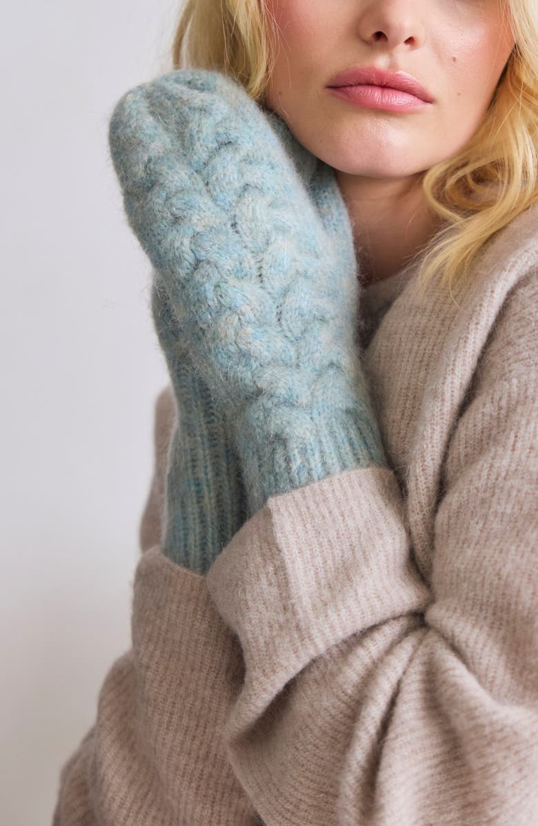 Arctic Fox & Co The Mohair & Merino Wool Blend Mittens, Alternate, color, Ocean Mist