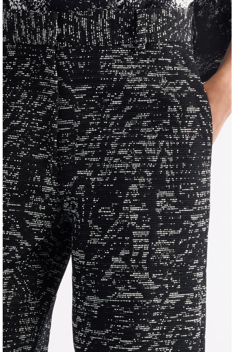 Paxy Abstract Swirl Jacquard Straight Leg Pants, Alternate, color, BLACK