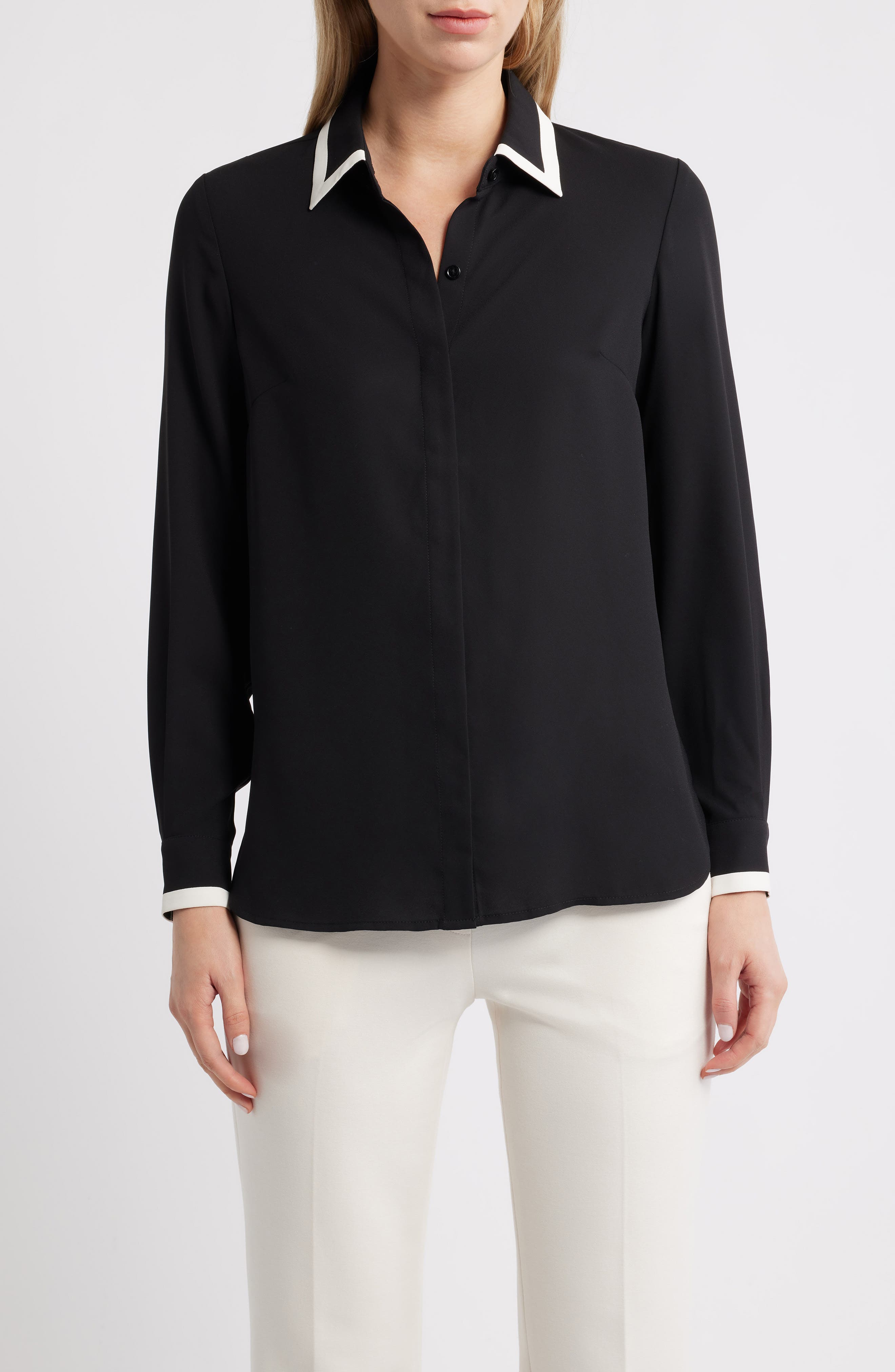 Contrast Trim Shirt