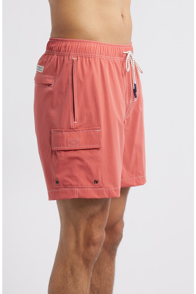 Breaker Water Repellent Swim Trunks, Alternate, color, WASHED RED