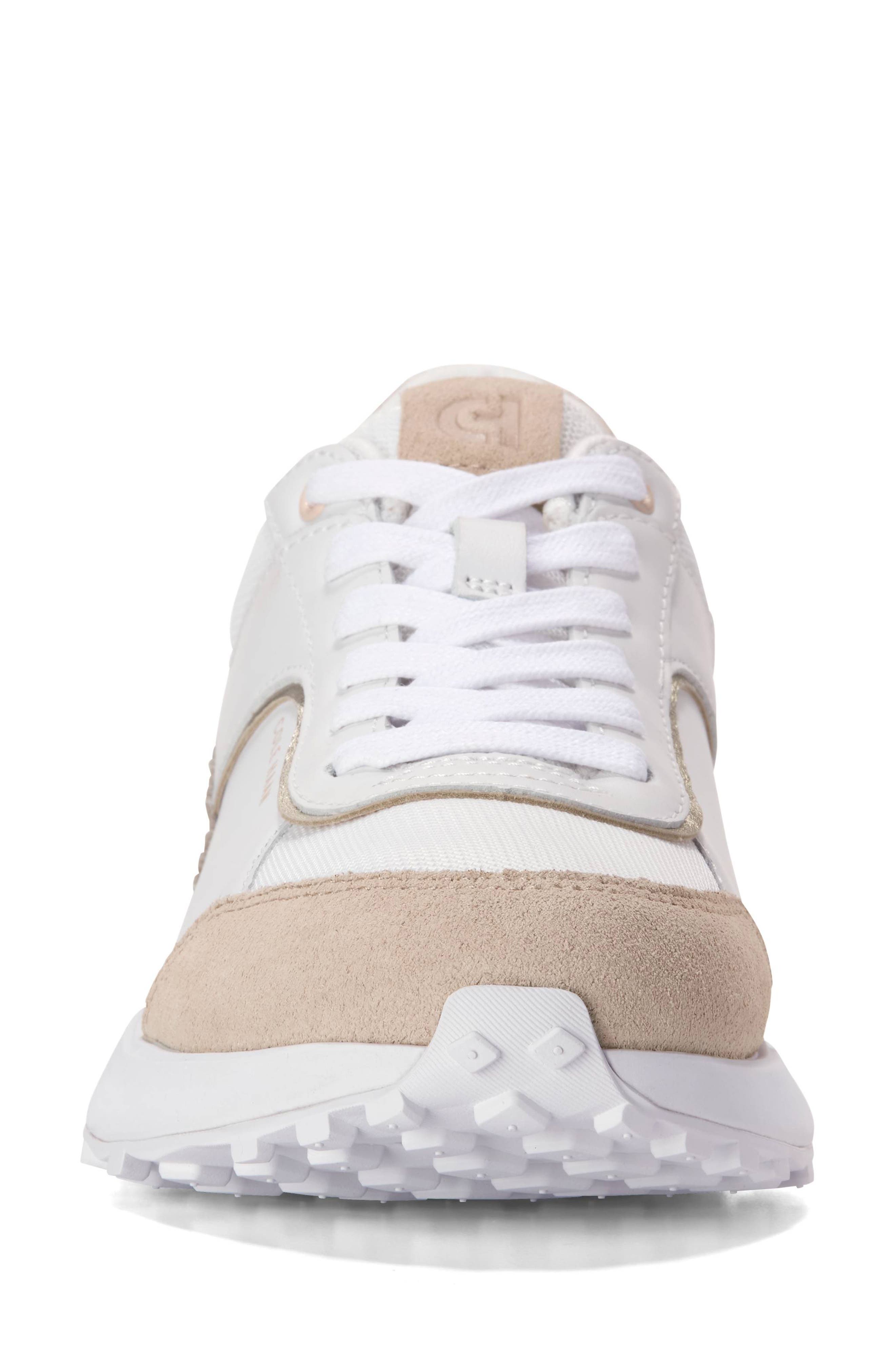 Cole Haan Grand Crosscourt Hallet Run Sneaker, Alternate, color, White / Oat Suede/ Gum