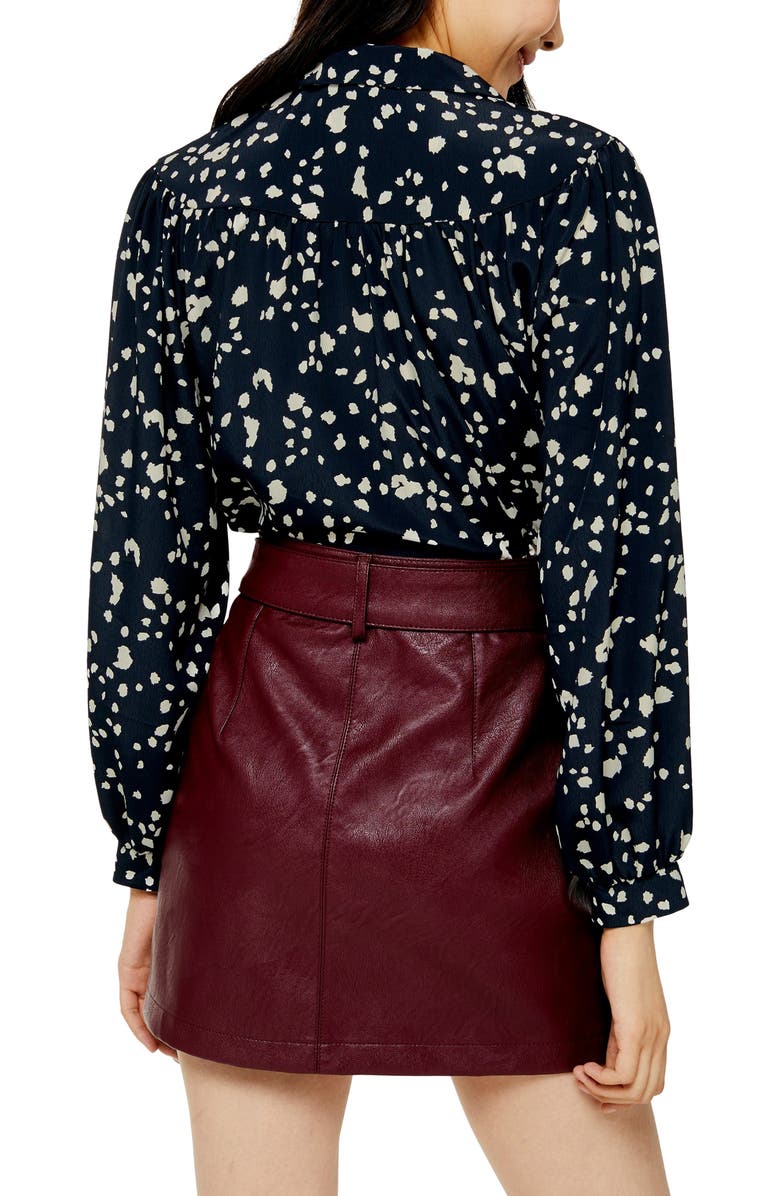 Topshop Animal Print Shirt, Alternate, color, 