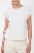 ZOE AND CLAIRE Embroidered Linen & Cotton Top