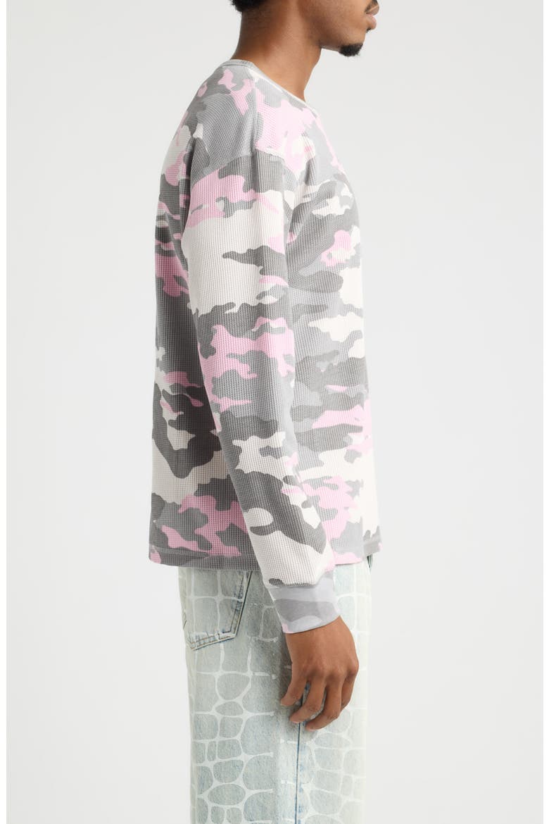 Pink Camo Long Sleeve Cotton Waffle T-Shirt, Alternate, color, PINK