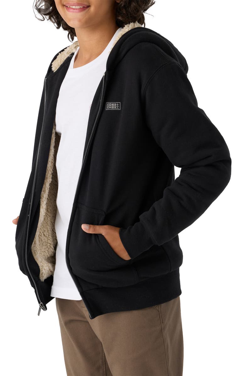 O'Neill Kids' Fifty Two High Pile Fleece Lined Zip Hoodie, Alternate, color, 