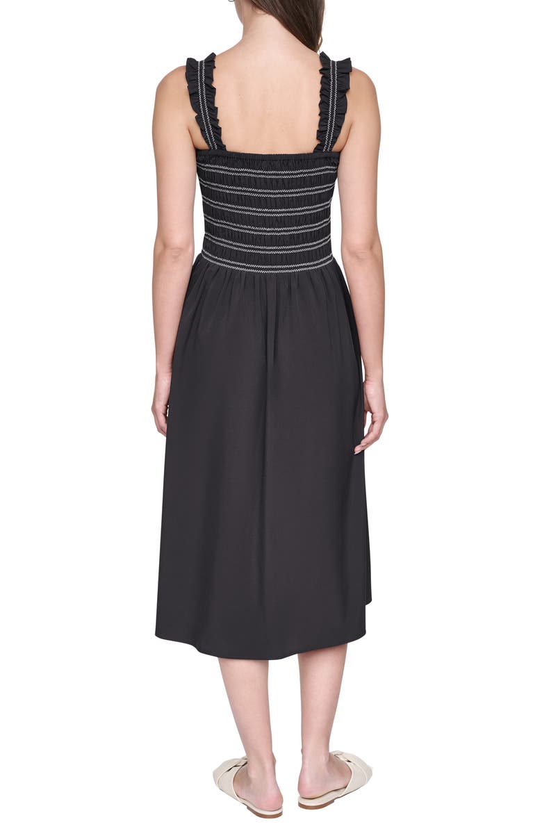 DKNY Commuter Sleeveless Swing Midi Dress, Alternate, color, Black