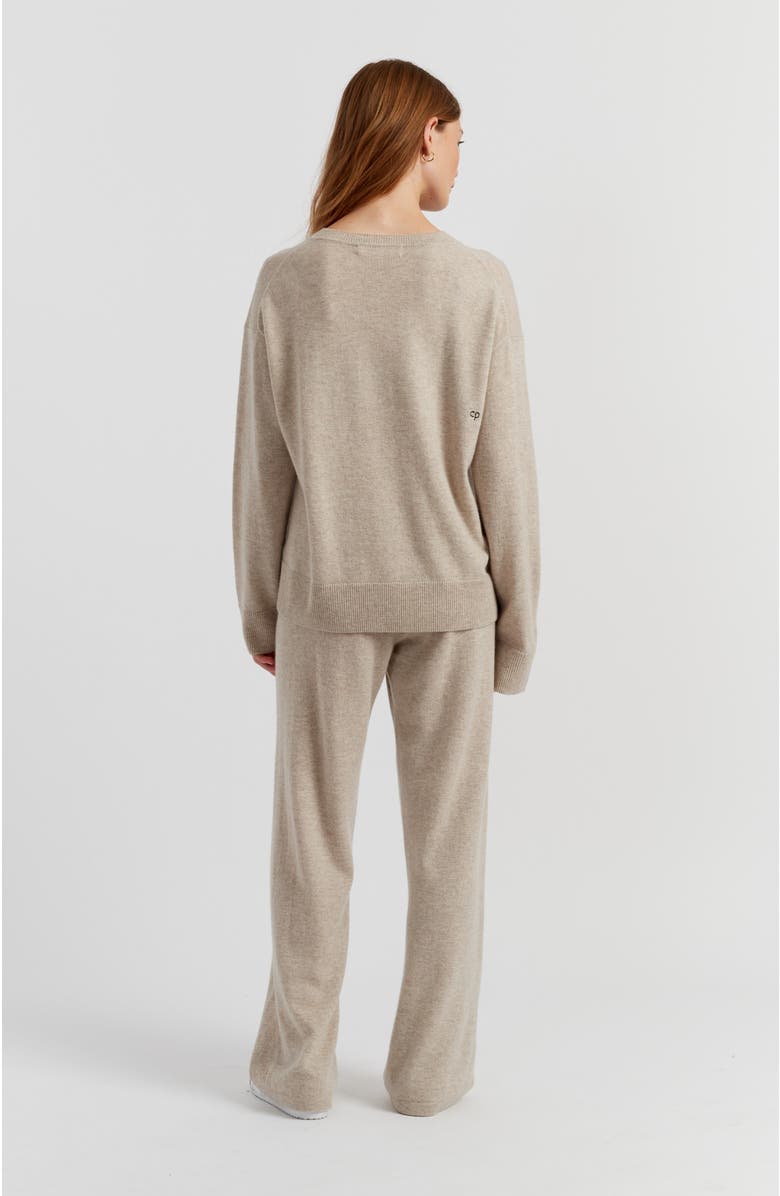 Chinti & Parker Wool-Cashmere Miffy Peek-Pocket Sweater, Alternate, color, Soft Oat