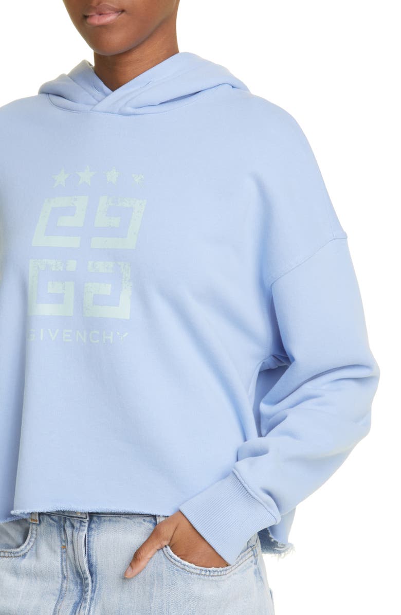 Givenchy Logo Crop Hoodie, Alternate, color, 