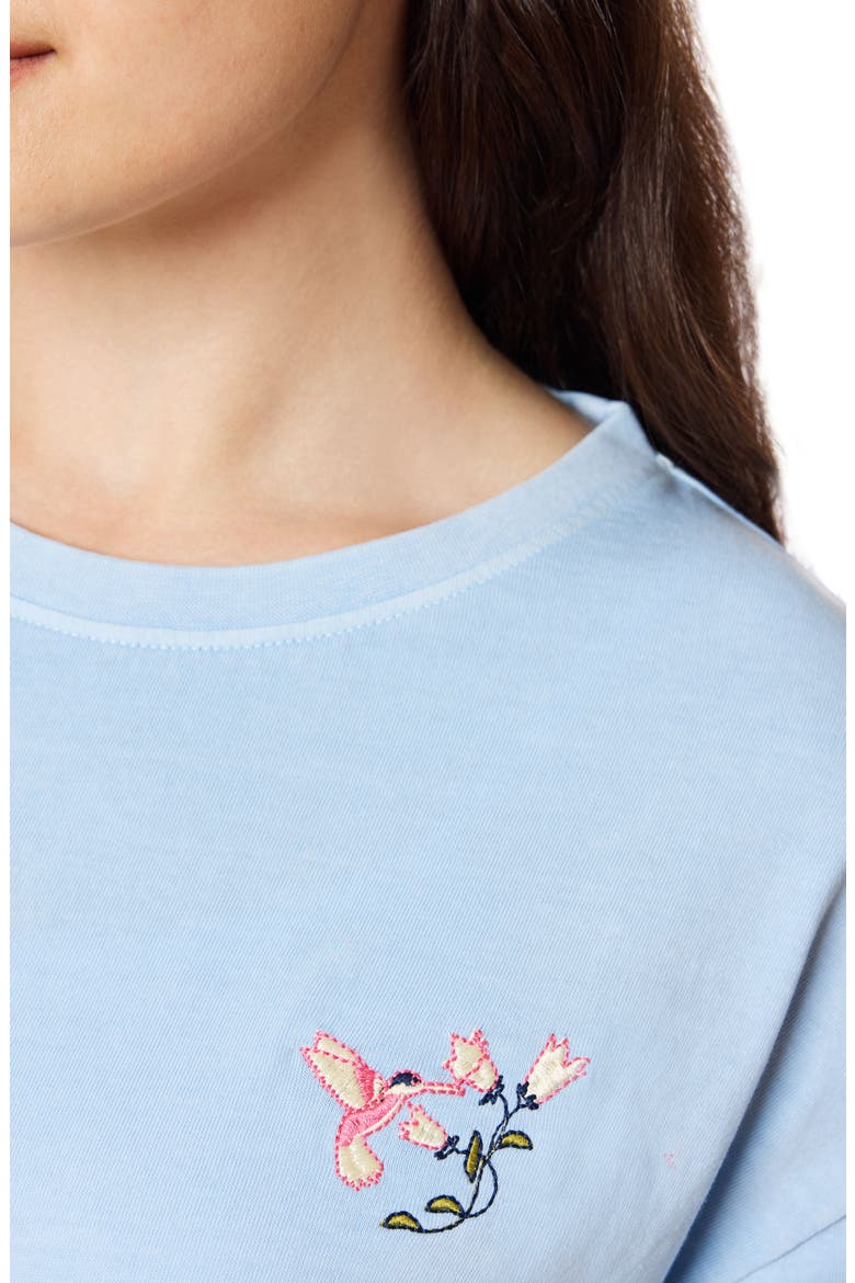 Toni Boxy Cotton Crop Tee, Alternate, color, BLUE BELL HUMMINGBIRD