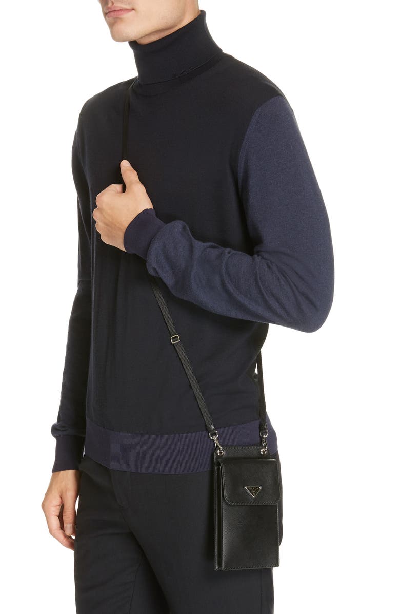 Prada Over Neck Travel Wallet, Alternate, color, 