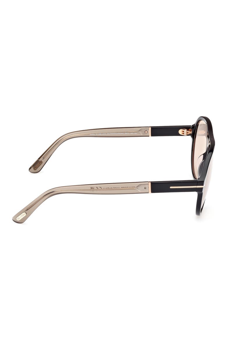 Quincy 59mm Pilot Sunglasses, Alternate, color, BLACK / ECO / OYSTER / T LOGO