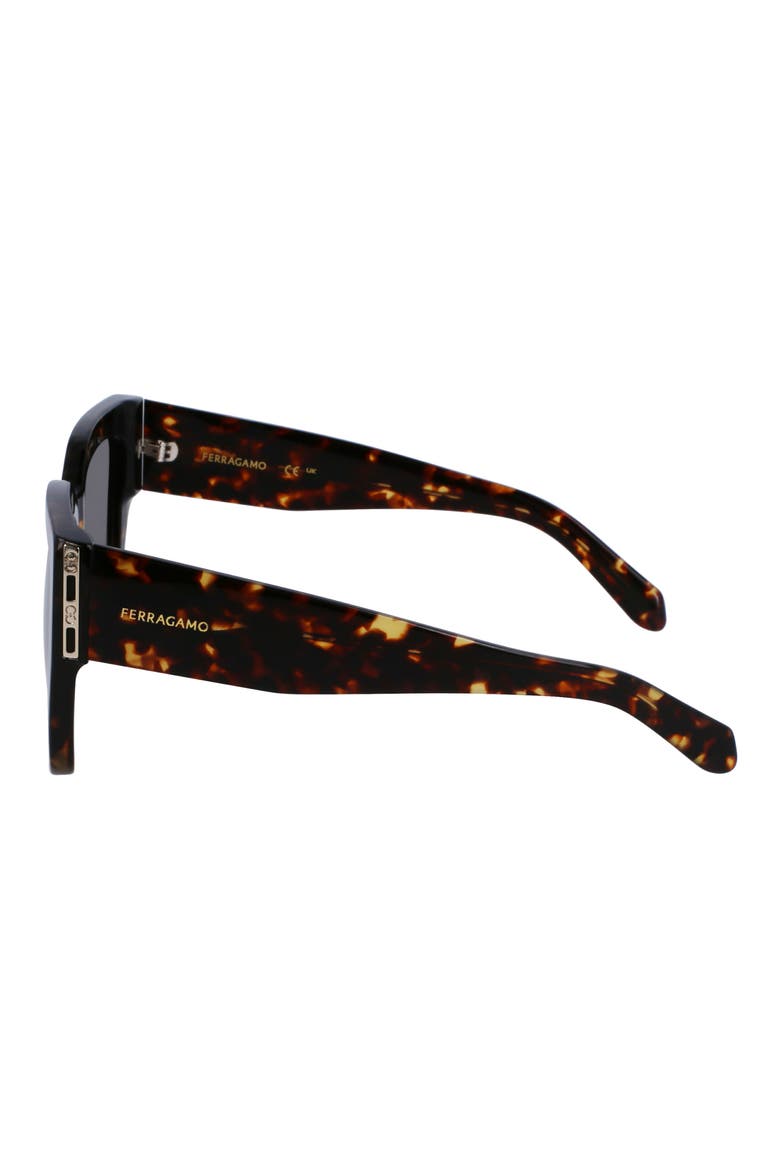Gancini 55mm Modified Rectangular Sunglasses, Alternate, color, DARK TORTOISE