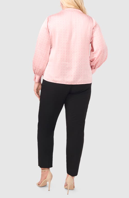 Halogen ® Collarless Satin Button-up Shirt In Bridal Rose