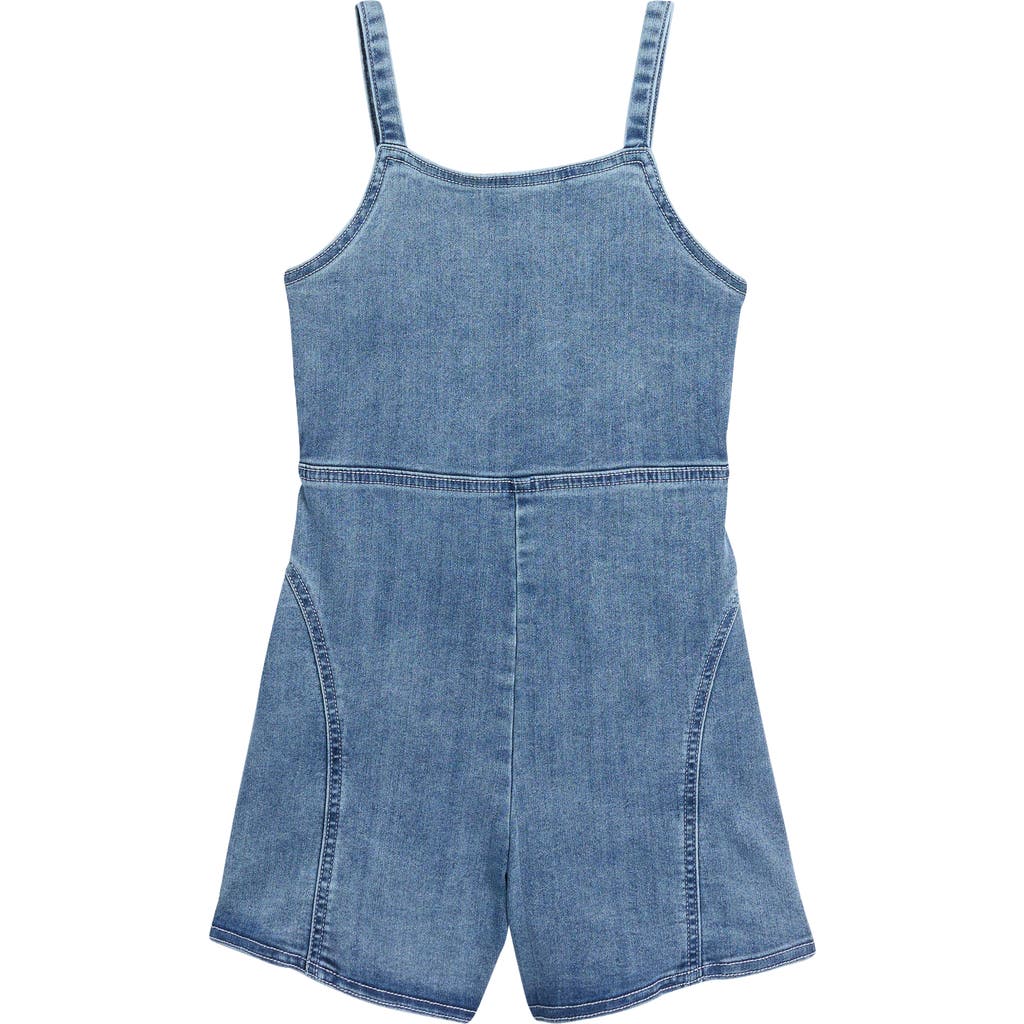 Truce Kids' Denim Romper In Blue