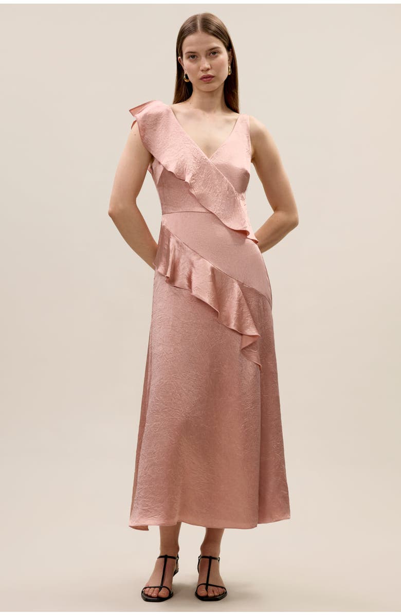 Rebecca Taylor Hollis Satin Dress, Main, color, Rouge