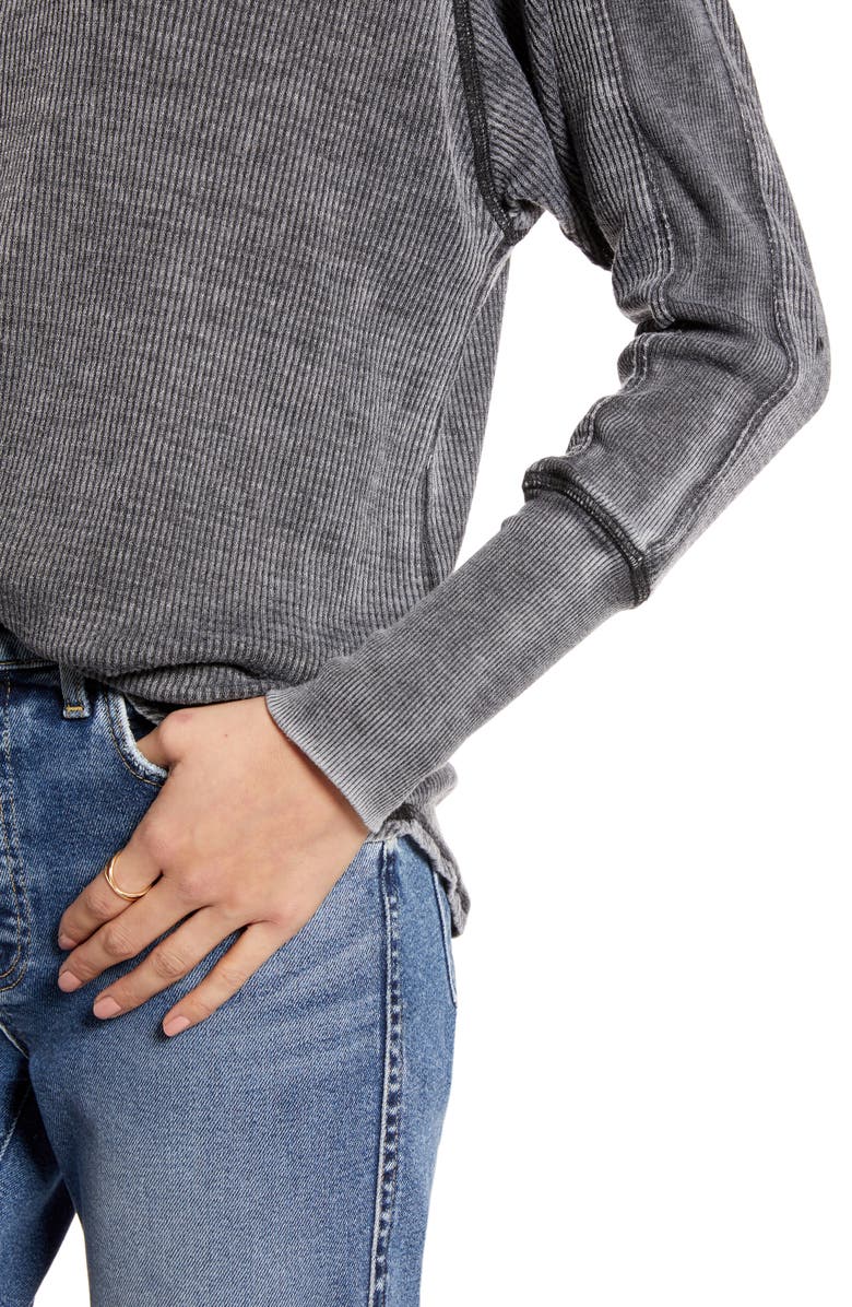 Treasure & Bond Thermal Knit Shirttail Hem Long Sleeve Tee, Alternate, color,