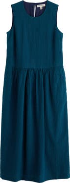 Seasalt Cornwall Brouse Gingham Sleeveless Organic Cotton Midi Dress