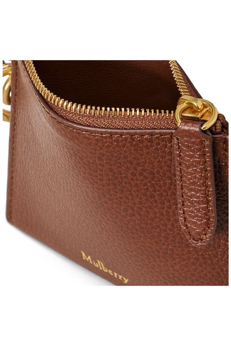 Clip Zipped Leather Card Pouch, Alternate, color, OAK