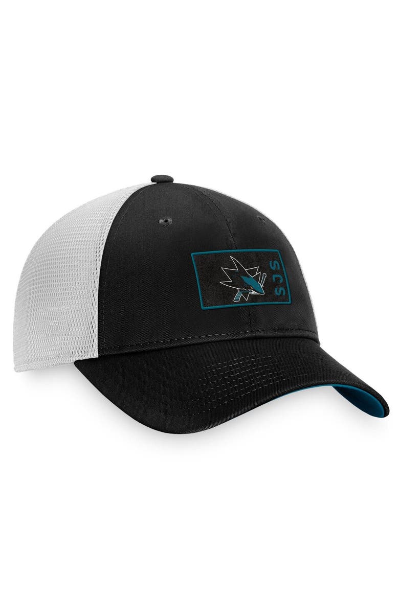 Men's Fanatics Branded Black/White San Jose Sharks Authentic Pro Trucker Snapback Hat, Alternate, color, Black