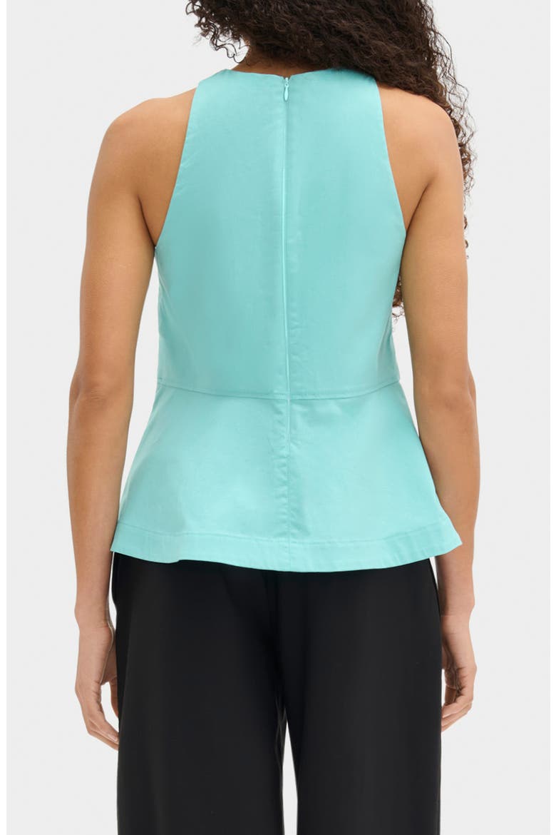 Carlos Stretch Cotton Peplum Top, Alternate, color, BLUE