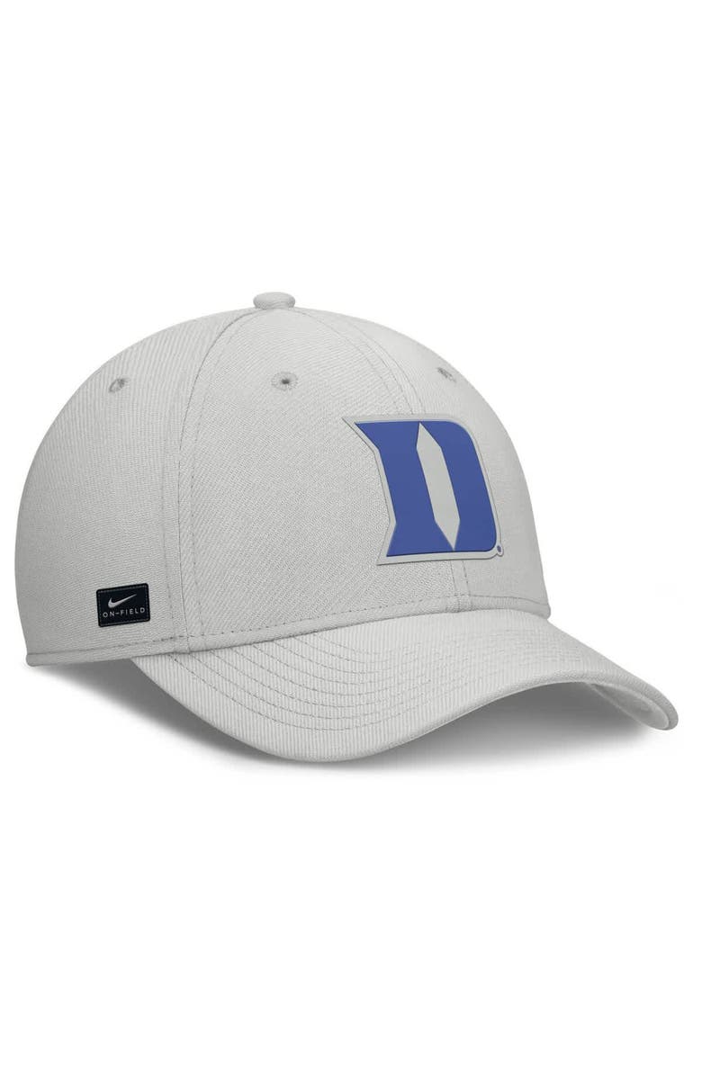 Nike Men's Nike  Gray Duke Blue Devils Rise Practice Performance Adjustable Hat, Alternate, color, 