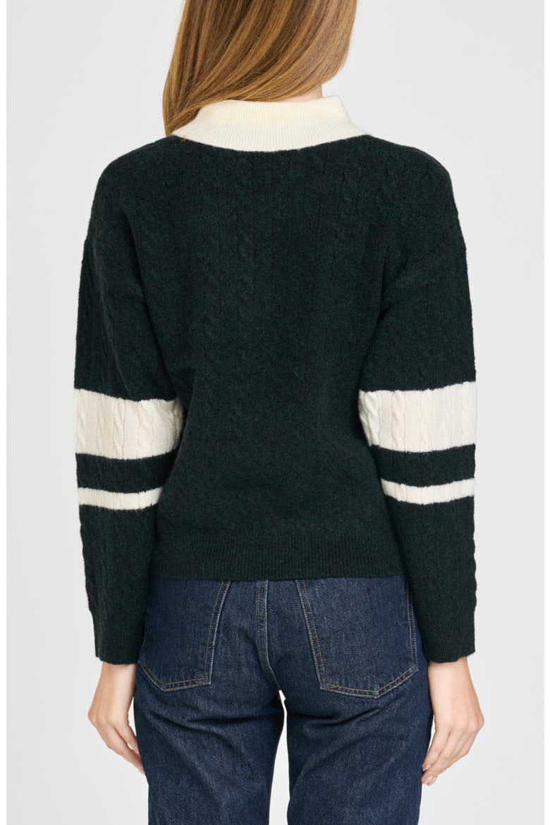 Scout Cable Knit Sweater, Alternate, color, GREEN/ IVORY