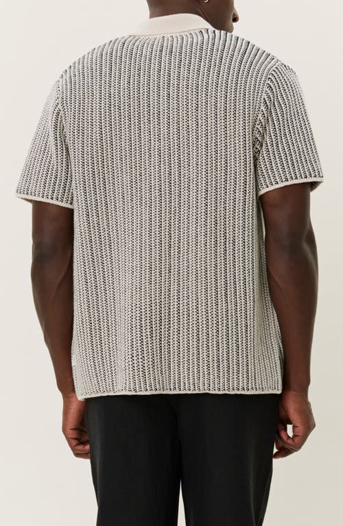 Les Deux Easton Short Sleeve Button-up Sweater In Ivory/black