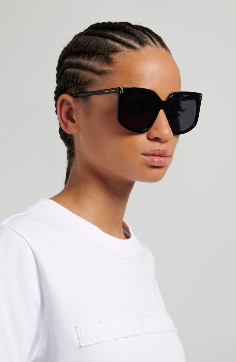 Marc Jacobs 57mm Geometric Square Sunglasses, Alternate, color, 