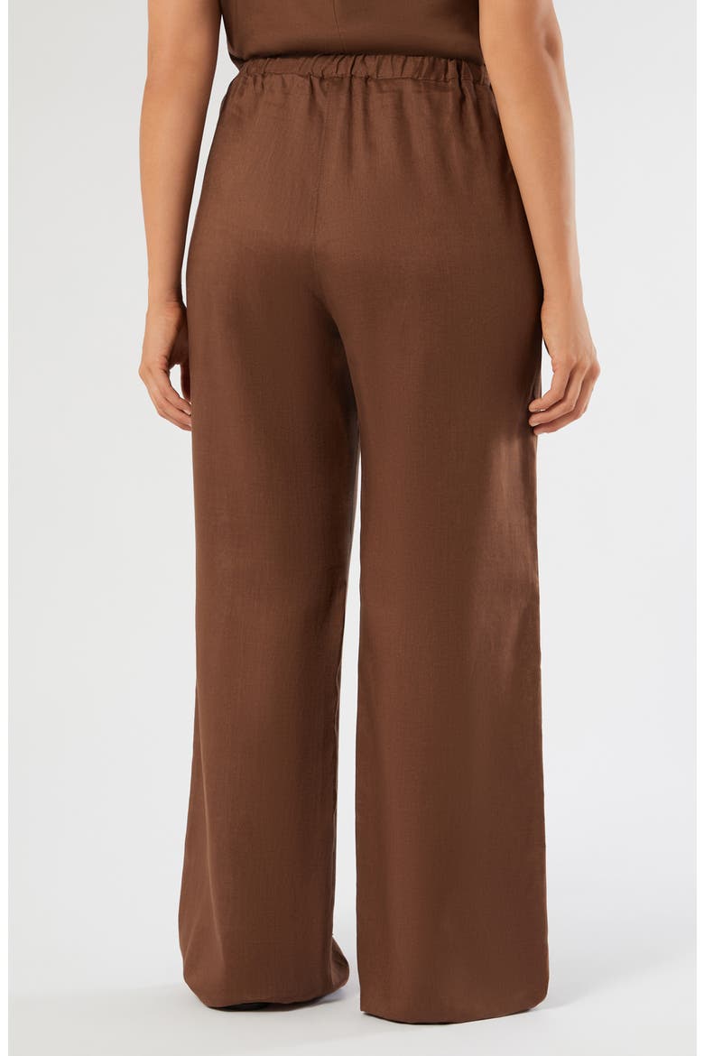 Rocco Linen Pull-On Wide Leg Pants, Alternate, color, COCOA