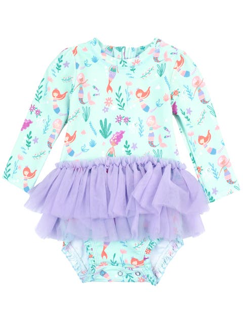 Baby + Toddler Girls UPF50+ Tulle Skirted One Piece Rash Guard