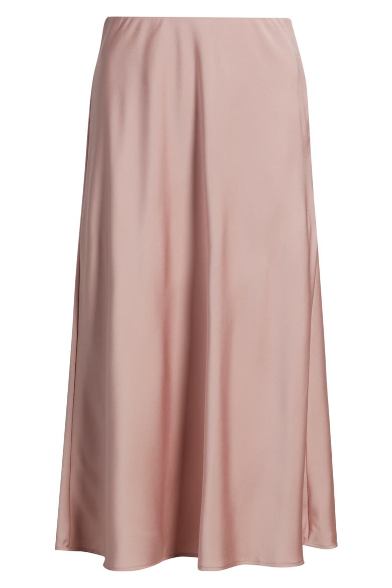 Satin Midi Skirt, Alternate, color, ROSE PETAL