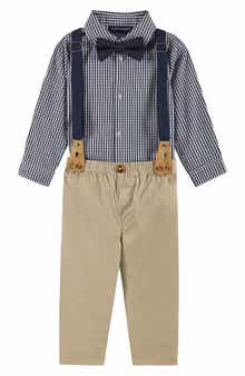 Button-Up Shirt, Suspenders, Pants & Bow Tie Set