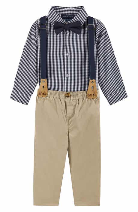 Button-Up Shirt, Suspenders, Pants & Bow Tie Set