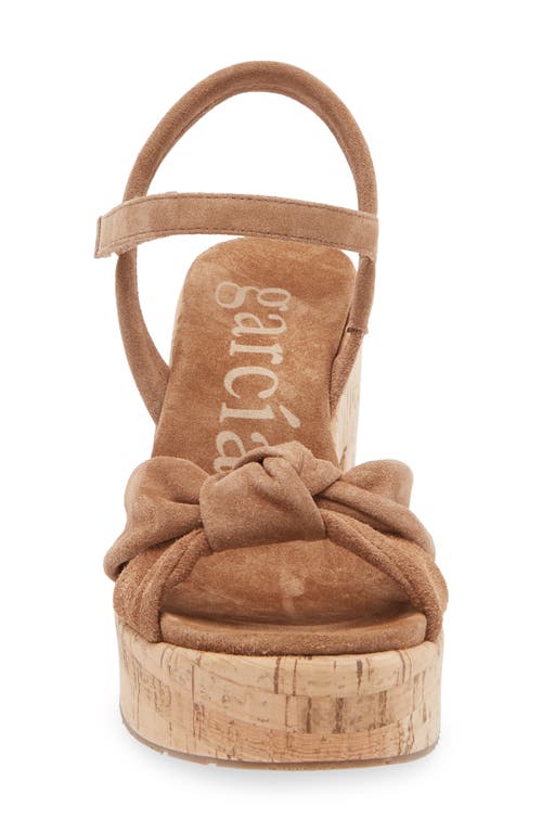 Pedro Garcia Dala Platform Sandal In Hazelnut Velour