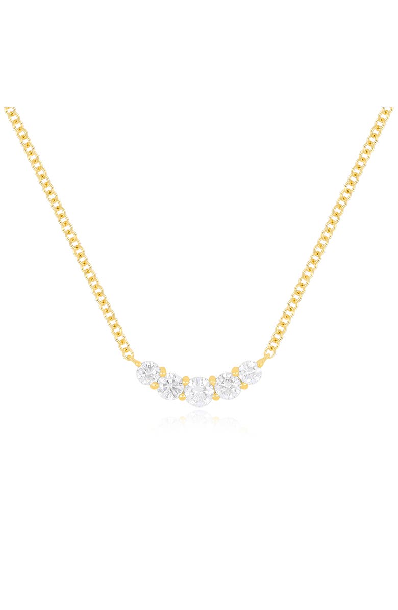 EF Collection Graduated Diamond Arc Pendant Necklace, Alternate, color, Gold