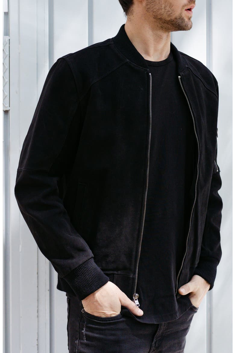 Leather Biker Jacket, Alternate, color, BLACK
