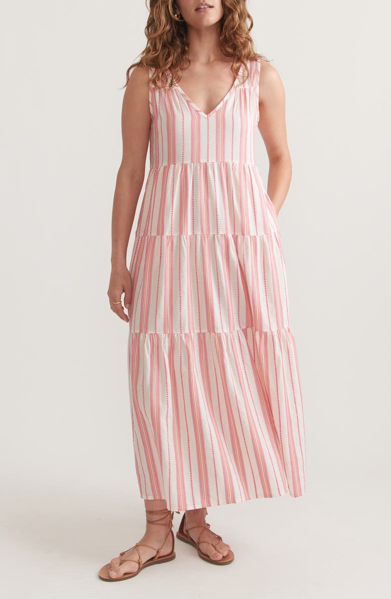 Marine Layer Corinne Stripe Sleeveless Maxi Dress, Main, color,