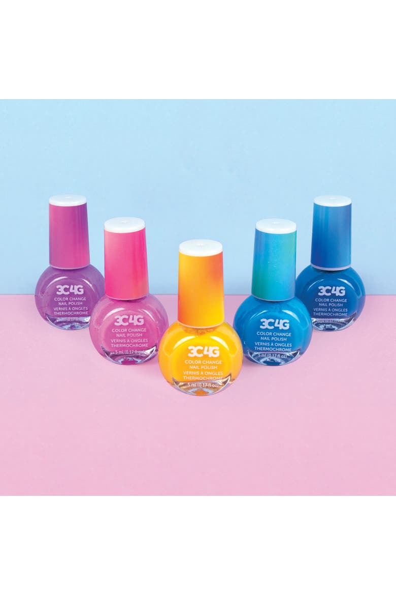 3C4G Color Changing Nail Polish Set 5 Bottles, Temperature Changing Shades, Alternate, color, Multicolored
