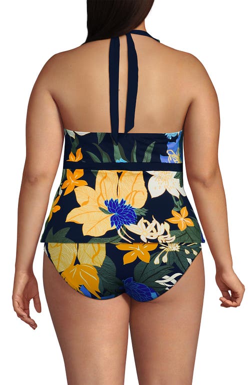 LANDS' END LANDS' END PLUS SIZE V-NECK HALTER TANKINI TOP