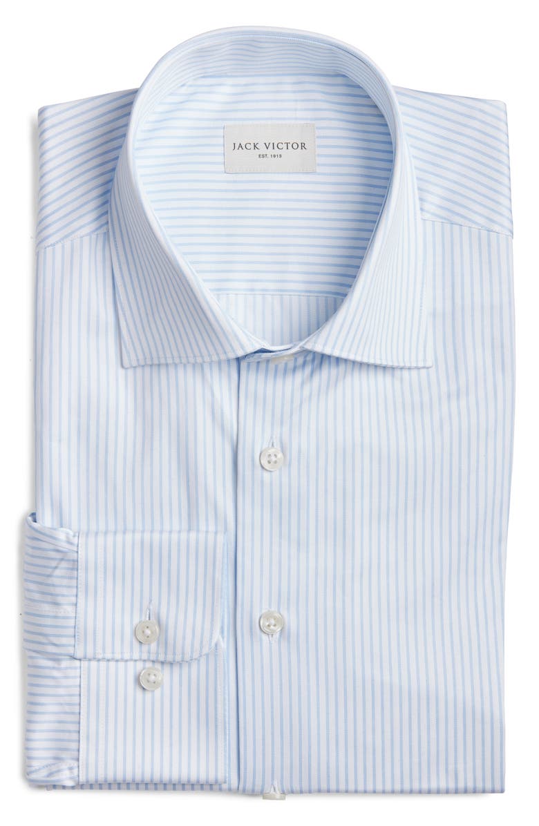 Jack Victor Brooke Stripe Dress Shirt, Alternate, color, Sky Blue