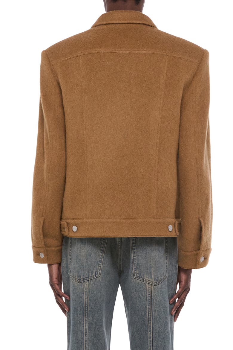 Recycled Wool Blend Trucker Jacket, Alternate, color, DARK CAMEL