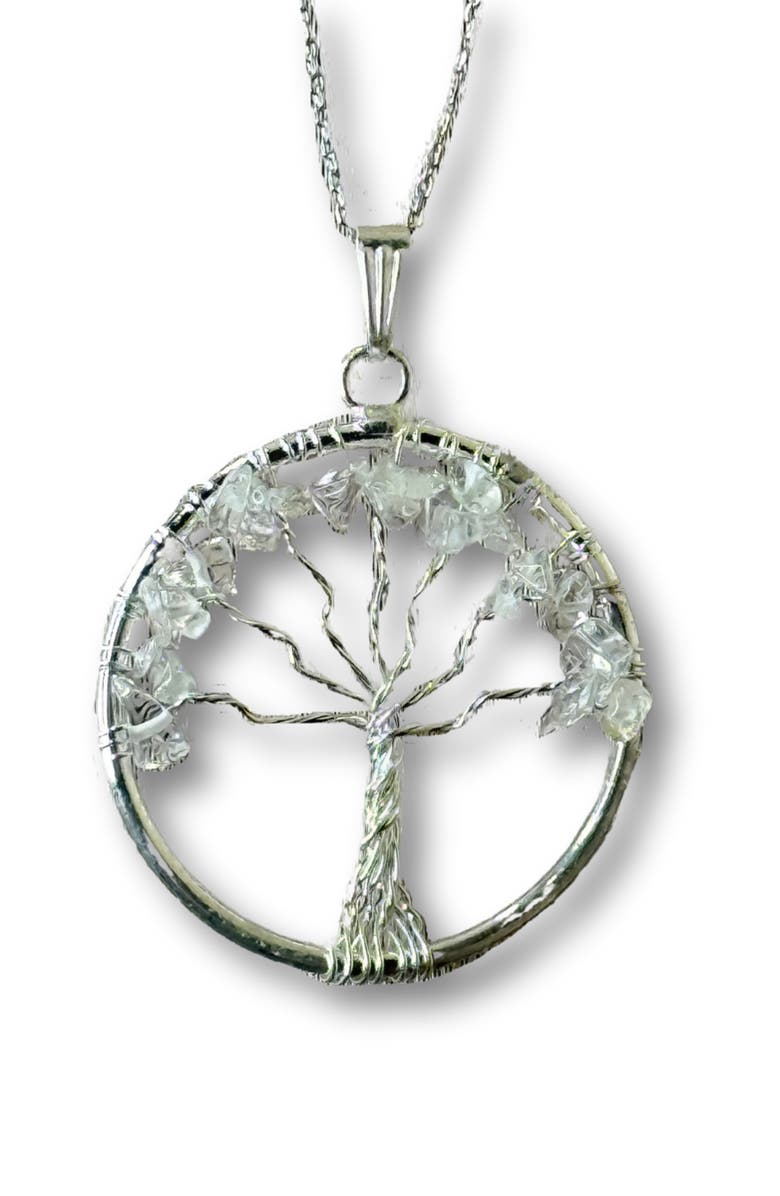 Humanist Beauty Tree of Life Gemstone Necklace, Alternate, color, Clear Quartz