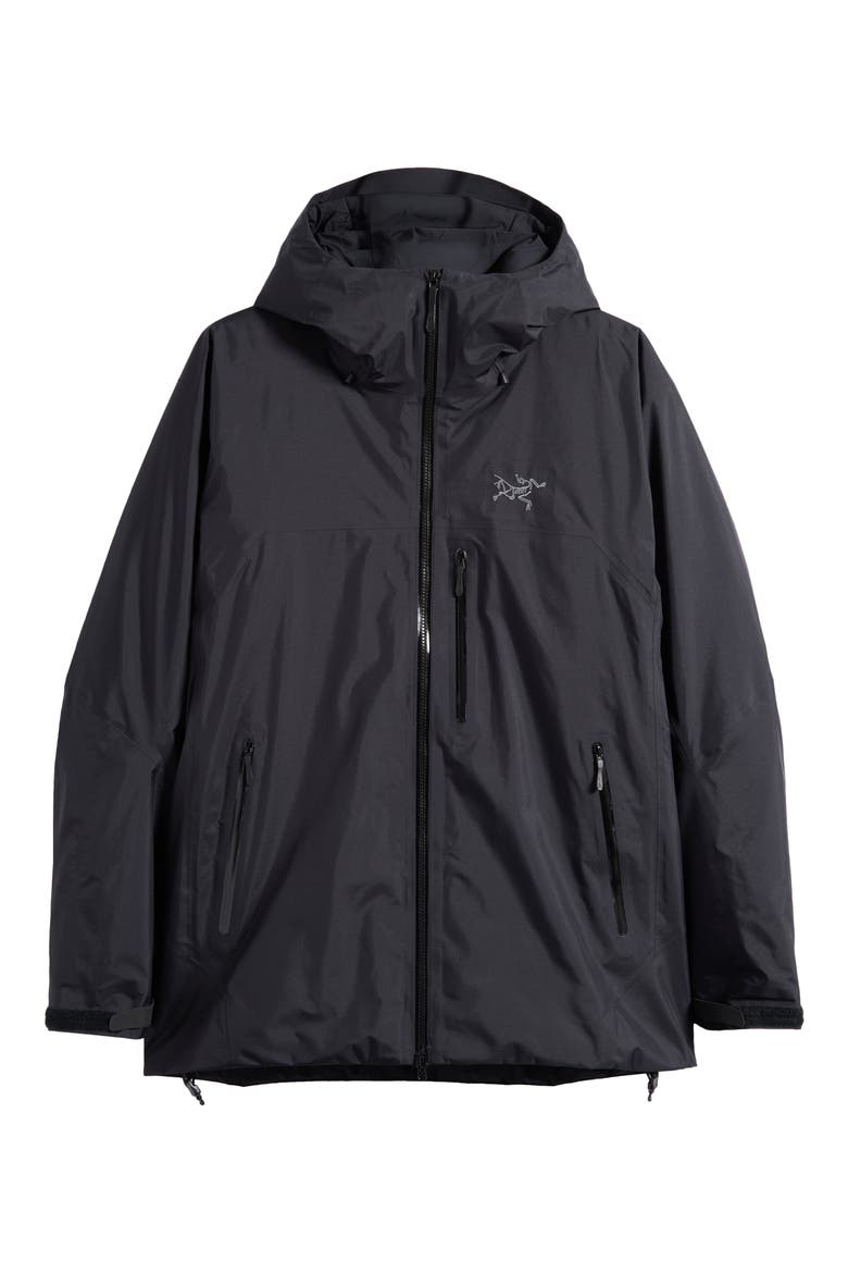 Beta Insulated Gore-Tex® Waterproof Hooded Jacket, Main, color, BLACK