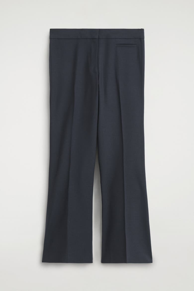 Twill Cropped Flared Pants, Alternate, color, NAVY