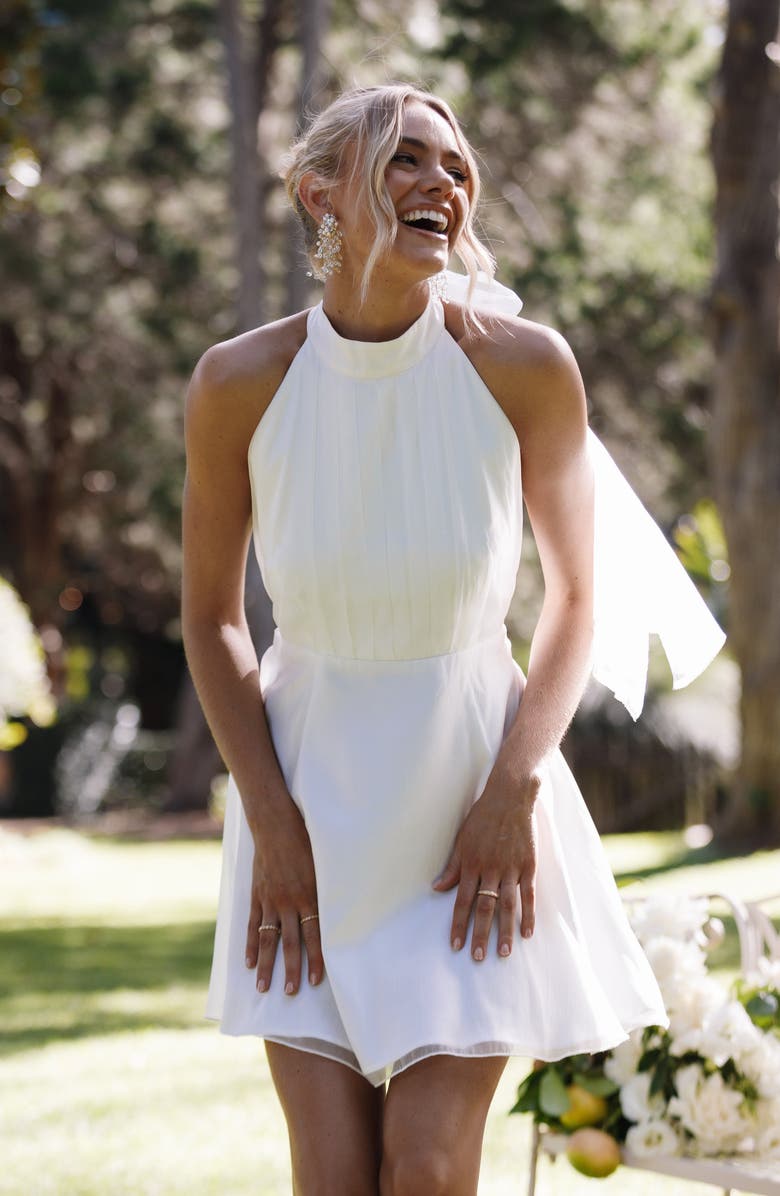 Petal & Pup Anya Tulle Halter Minidress, Alternate, color, White