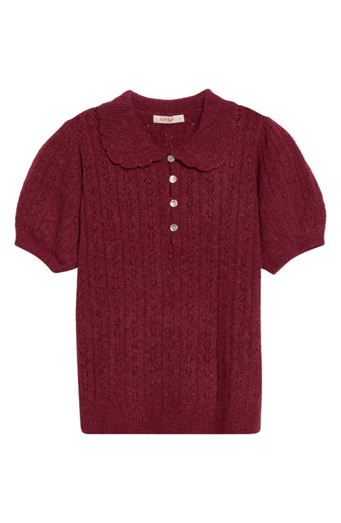 Sophie Pointelle Polo Sweater