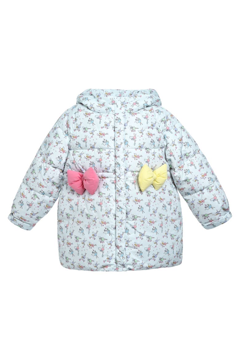 Floral Bow Hooded Coat, Main, color, Light Blue