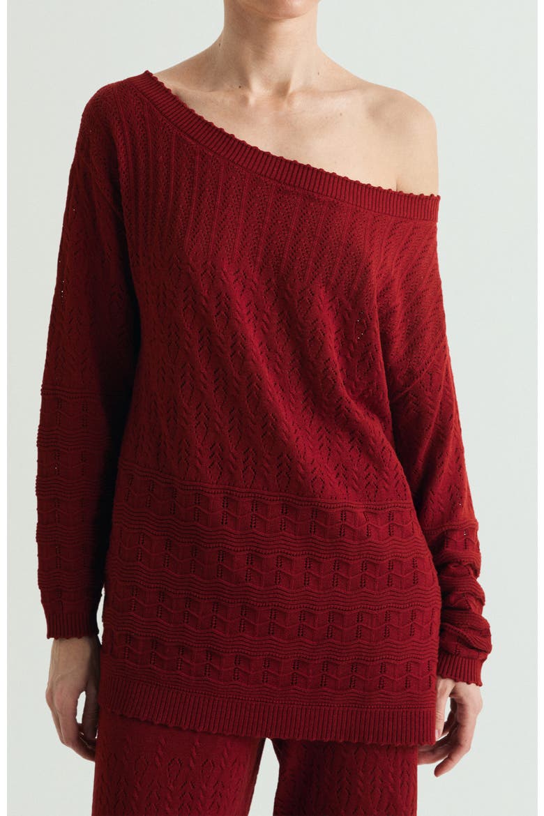 Pointelle Jumper, Main, color, Red