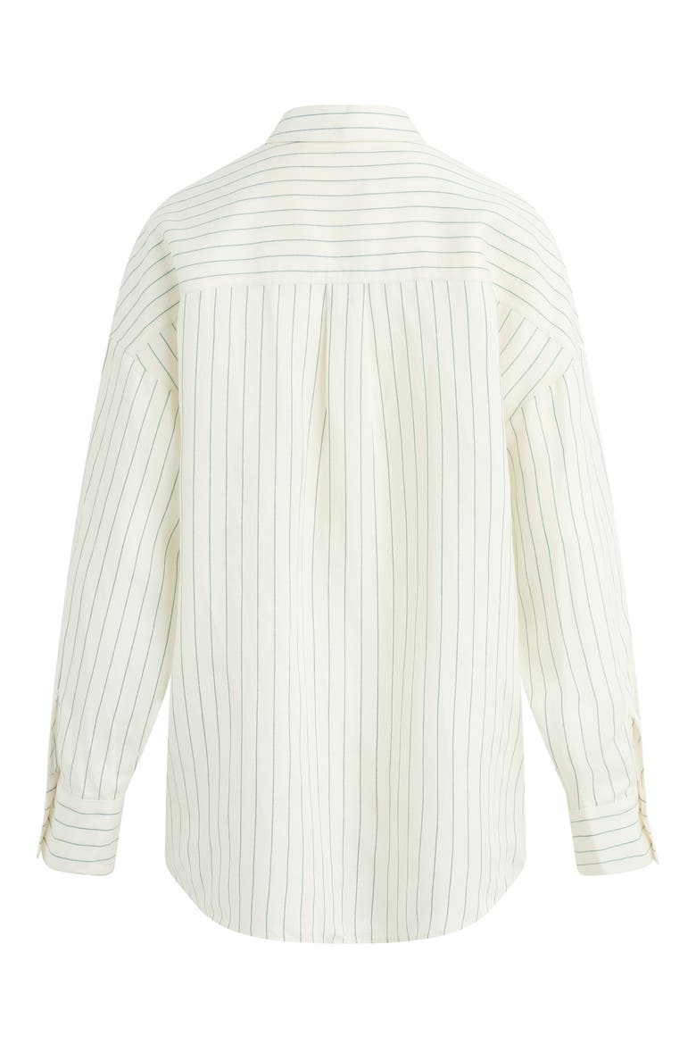 Ex Boyfriend Oversize Button-Up Shirt, Alternate, color, EMERALD STRIPE