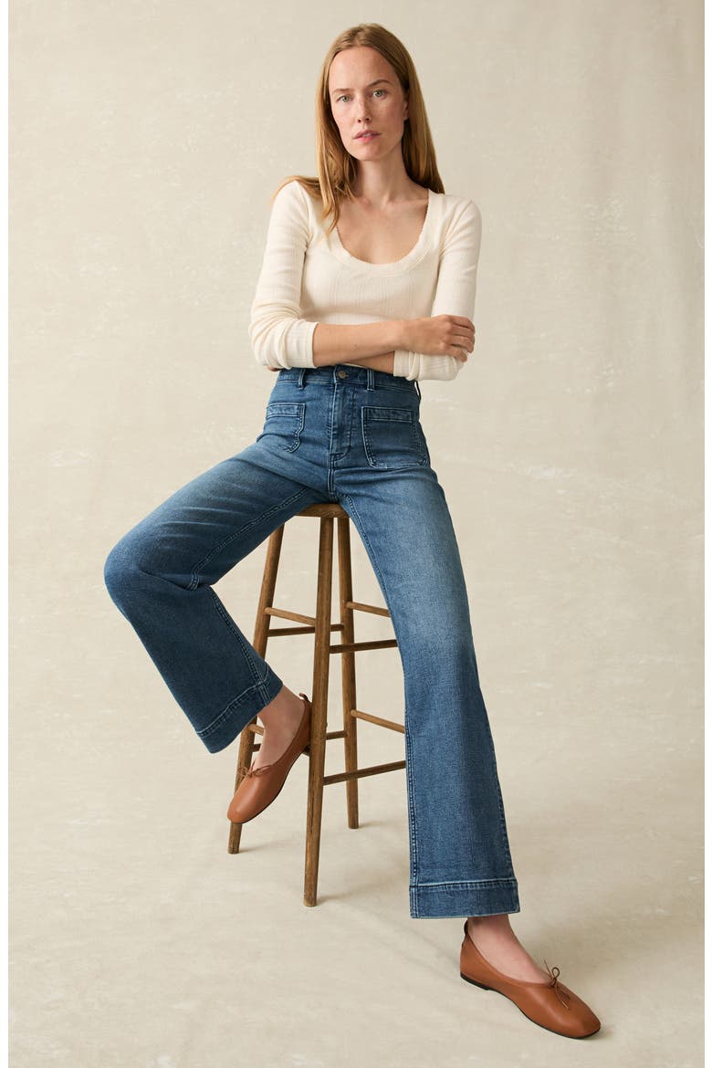 Ankle Length High Waist Stretch Terry Pants, Alternate, color, RIVERTON